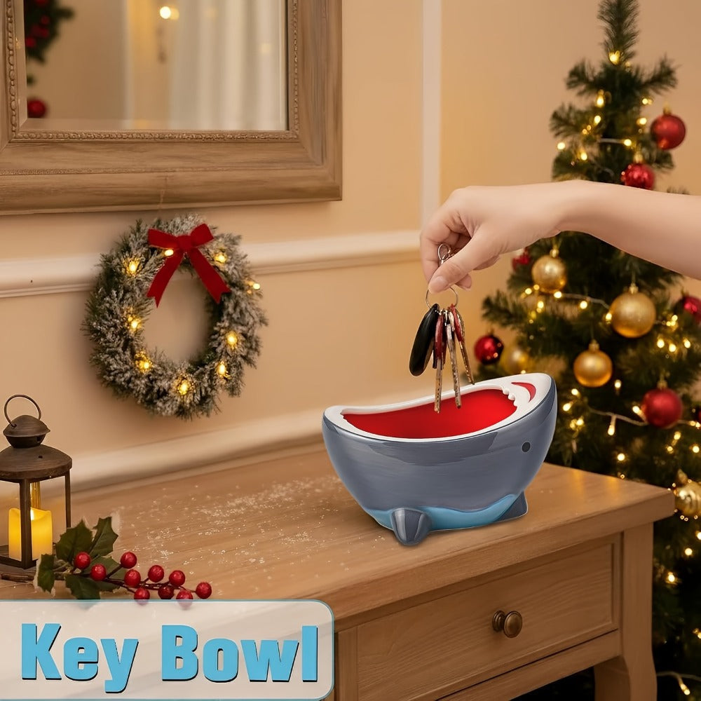 Shark Ramen Bowl 40oz – Large Handmade Ceramic Serving Bowl for Soup, Snacks, Candy & Fruit, Cute Decorative Key Bowl for Entryway