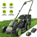 Cordless Lawn Mower Brushless Motor 13-Inch 21V Electric Lawn Mower Battery Powered with 4.0Ah Battery for Garden, Patio and Yard Use