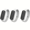 Ultrasonic Mosquito Bracelet 3-Pack, USB Rechargeable Intelligent Bug Wristband for Camping, Outdoor