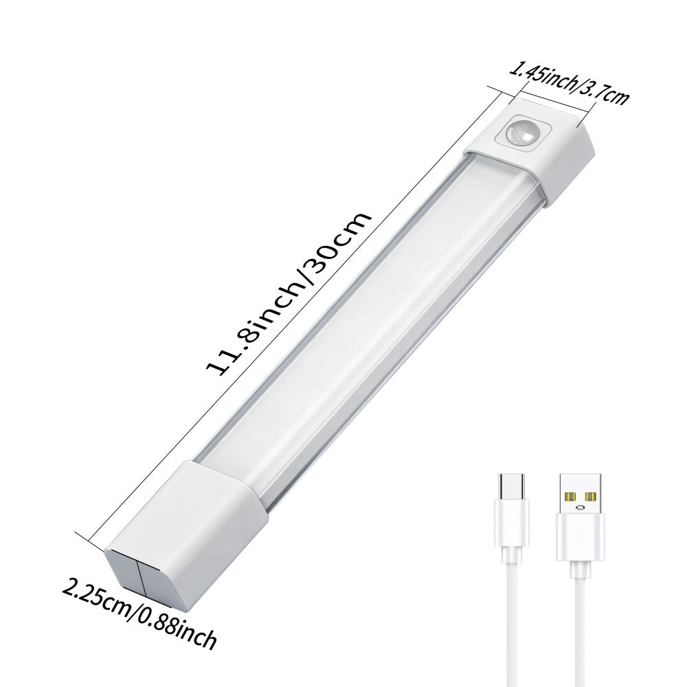 Motion Sensor LED Cabinet Light 4 Pack USB Powered – 3 Color Modes, Wireless Under Cabinet Lighting Bar