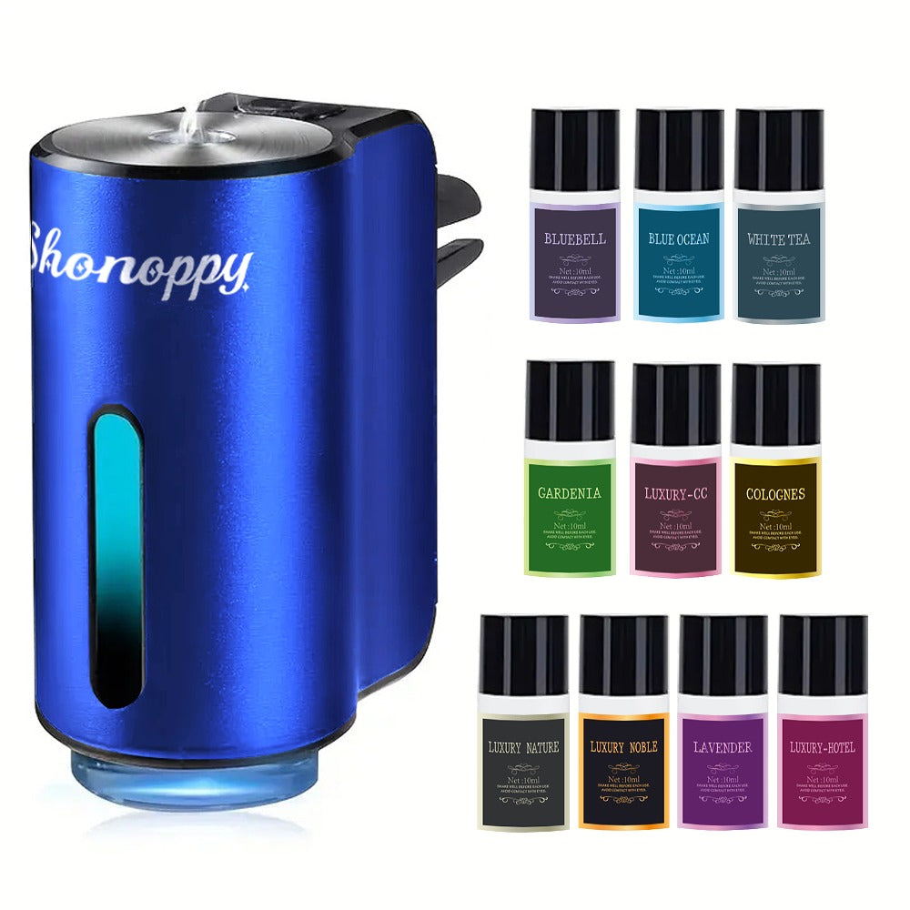 Car Essential Oils Set for Aromatherapy Diffuser – 3/6/10 Bottles 0.34oz Each, 7 Scents, Adjustable Vent Clip Air Freshener