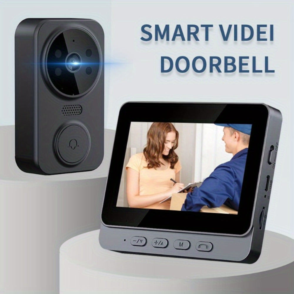 No WiFi Video Doorbell with 4.3" Indoor Monitor 1080P FHD, 120° Wide Angle, 850nm Night Vision, Two-Way Video Intercom