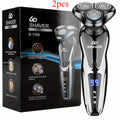 Electric Shaver 2-Pack with 3D Floating Heads, LED Power Indicators and Rechargeable Design