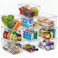 Clear Stackable Storage Bins with Lids 10 Pack – Large Plastic Pantry Organizer Containers with Handle, 11x7.5x6 Inch