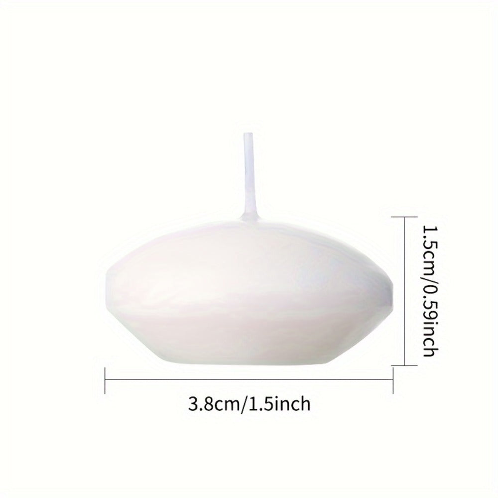 Floating Candles White Set of 42, 1.5 Inch Small Pool Candles, 4- Burn, Wedding Centerpiece, Pool Party