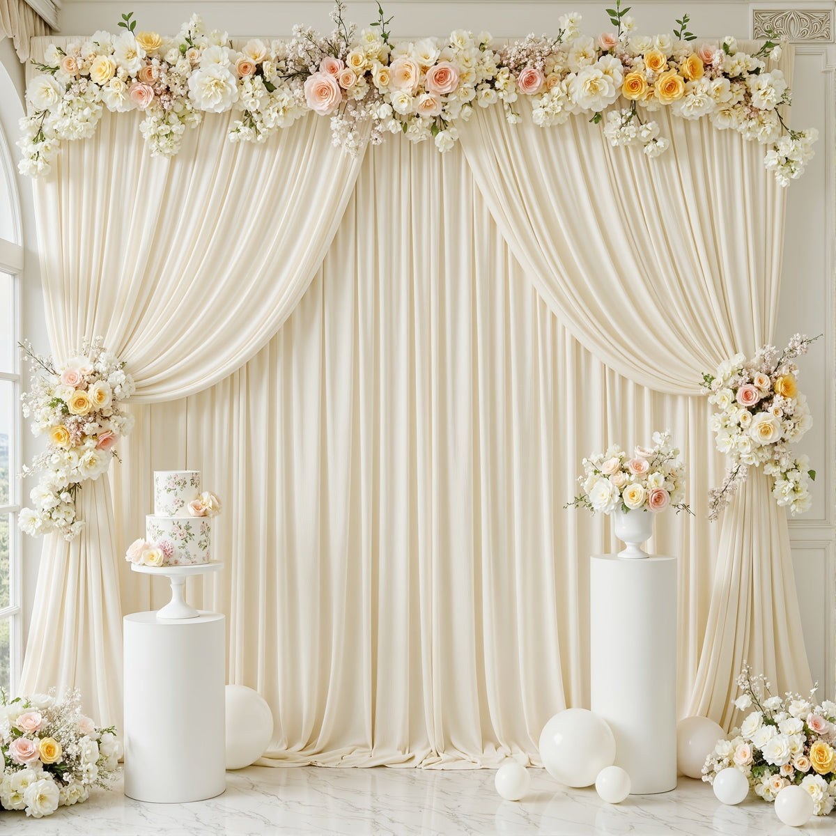 Two-Piece Photography Backdrop Curtain Set, 59 x 118 Inches per Panel, with Rod Pockets and Color Options