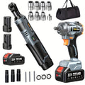 Power Tools TaskStar 3/8 Inch Cordless Ratchet or Wrench Set with 40 Nm Ratchet Option and Variable Speed