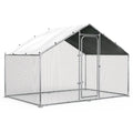 Metal Chicken Run Outdoor Poultry Cage Large Walk-in Enclosure for Chickens Ducks Rabbits for Garden, Patio and Yard Use