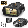 Black Digital Night Vision Binoculars with 4.5-Inch Screen, 10X Digital Zoom, Seven IR Levels and 5000mAh Battery