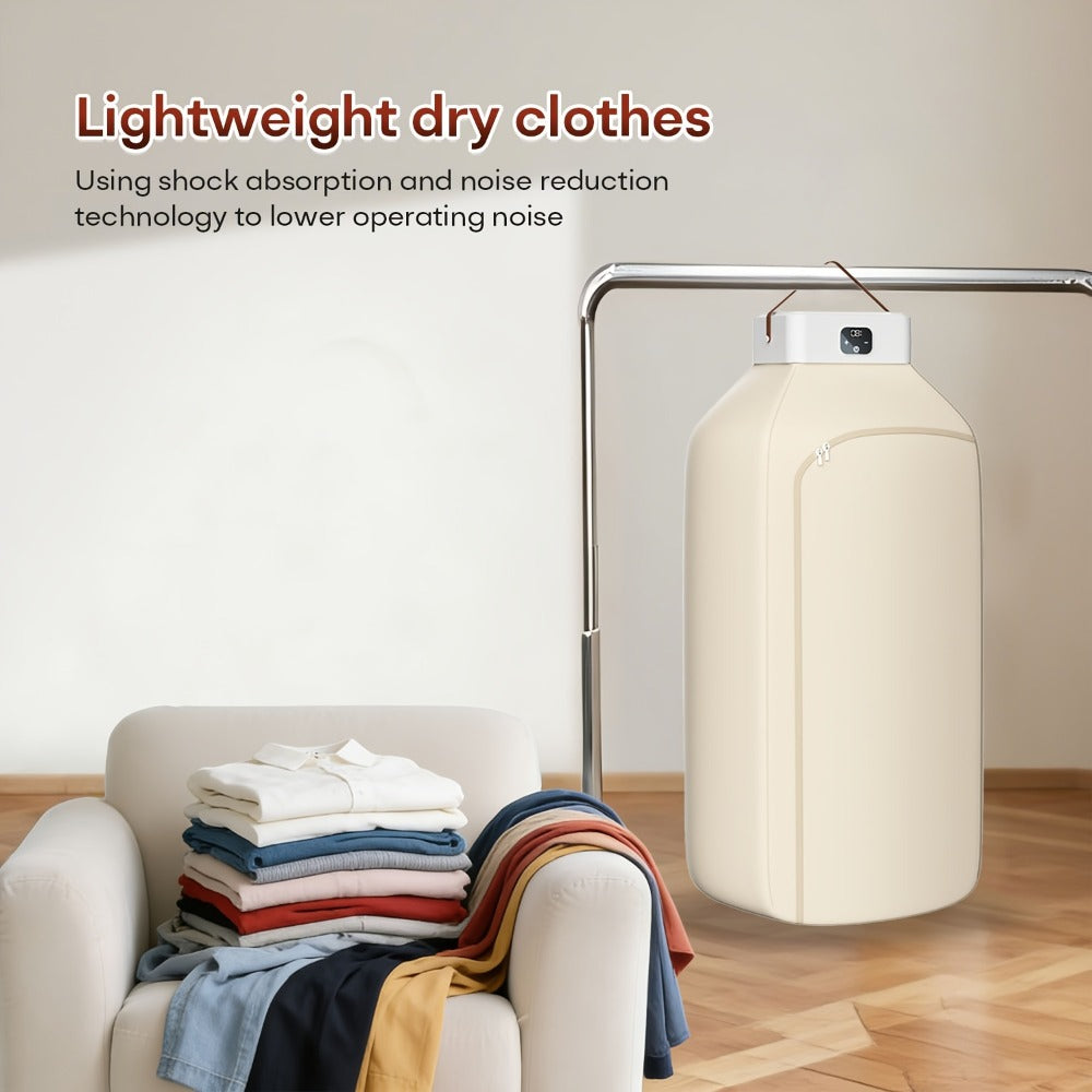 Mini Dryer Machine 600W Portable Clothes Dryer Dual Mode Quiet Operation Timer 1H 2H 8H Energy Efficient for Apartments Dorms RVs Travel