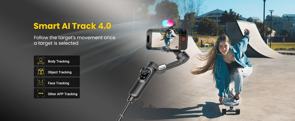 AOCHUAN Smart X Pro Combo 3-Axis Smartphone Gimbal Stabilizer, RGB Fill Light, Extension Rod