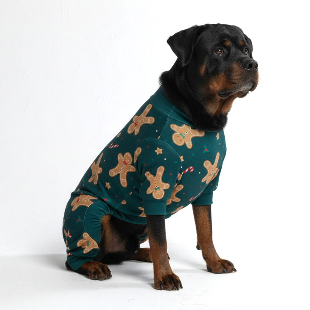 Gingerbread Christmas Pajamas for Dogs, 5XL