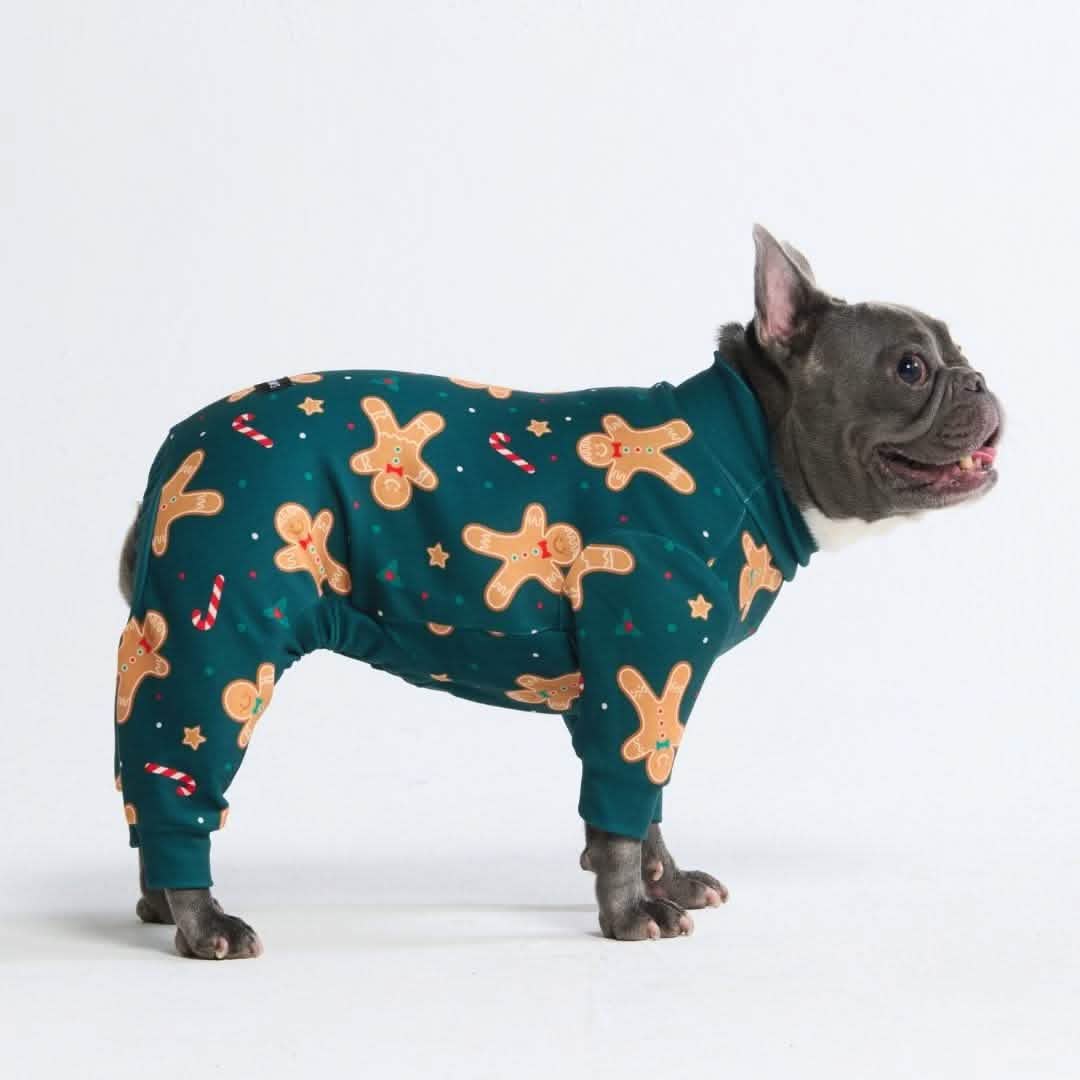 Gingerbread Christmas Pajamas for Dogs, L