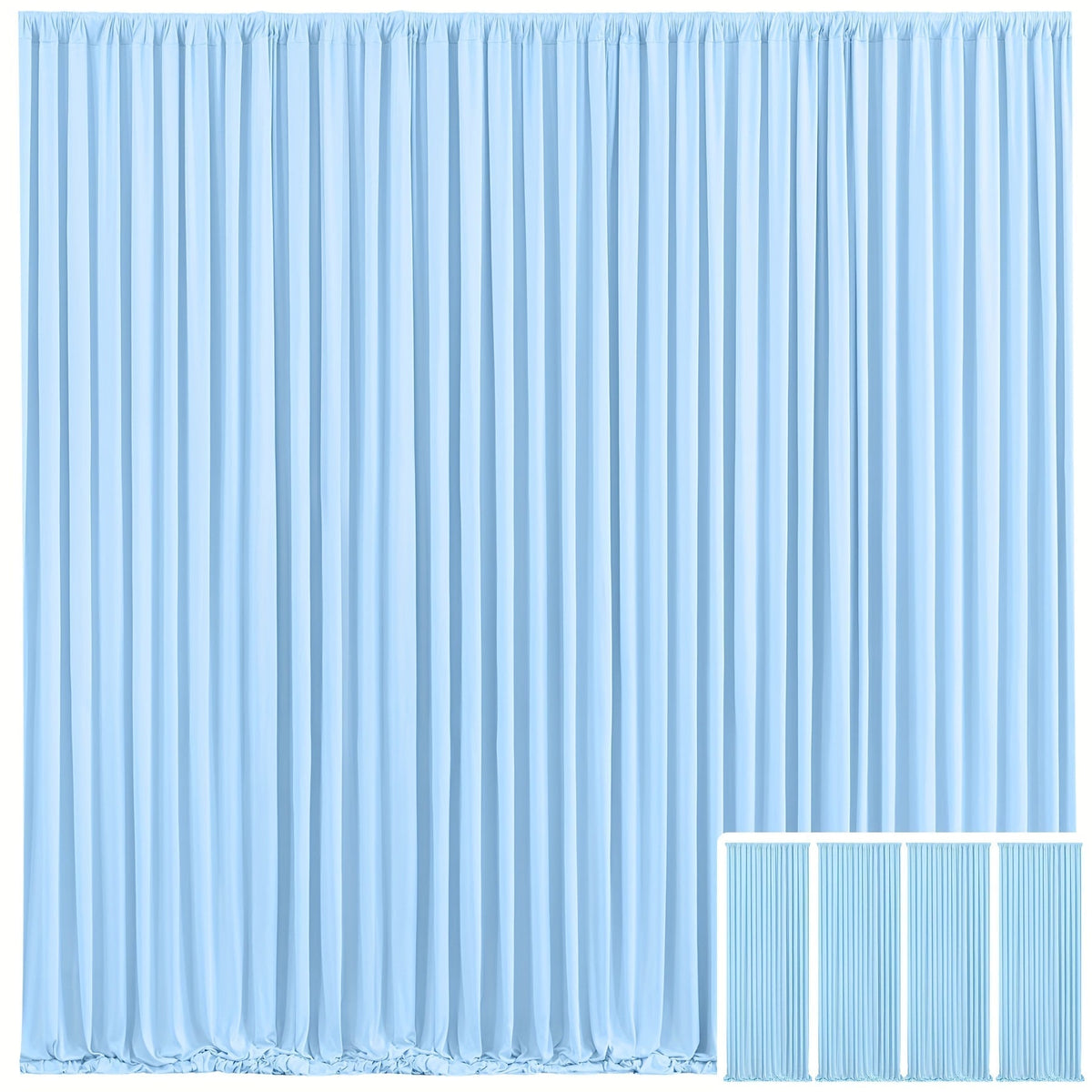 Backdrop Curtains 4 Pack 59x118 Inch, Wrinkle-Resistant Non-Transparent Party Decoration Fabric with Pole Pocket