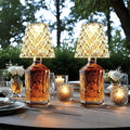 Rechargeable LED Bottle Table Lamp 2 Pack – Crystal Acrylic Wine Bottle Design, 2000mAh Cordless, 3 Color Modes