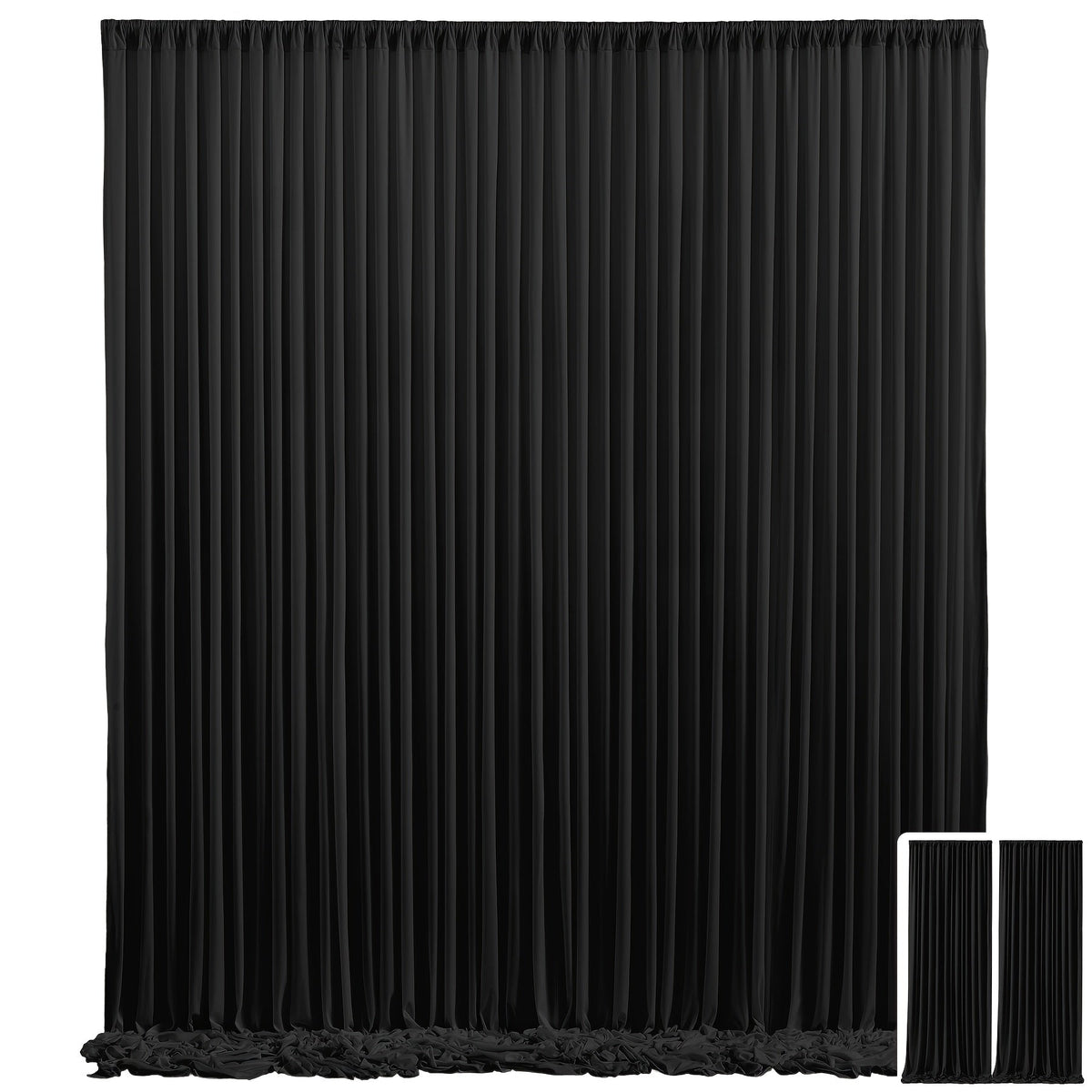 Two-Piece Photography Backdrop Curtain Set with 150 cm Width and 215 cm or 300 cm Height Options