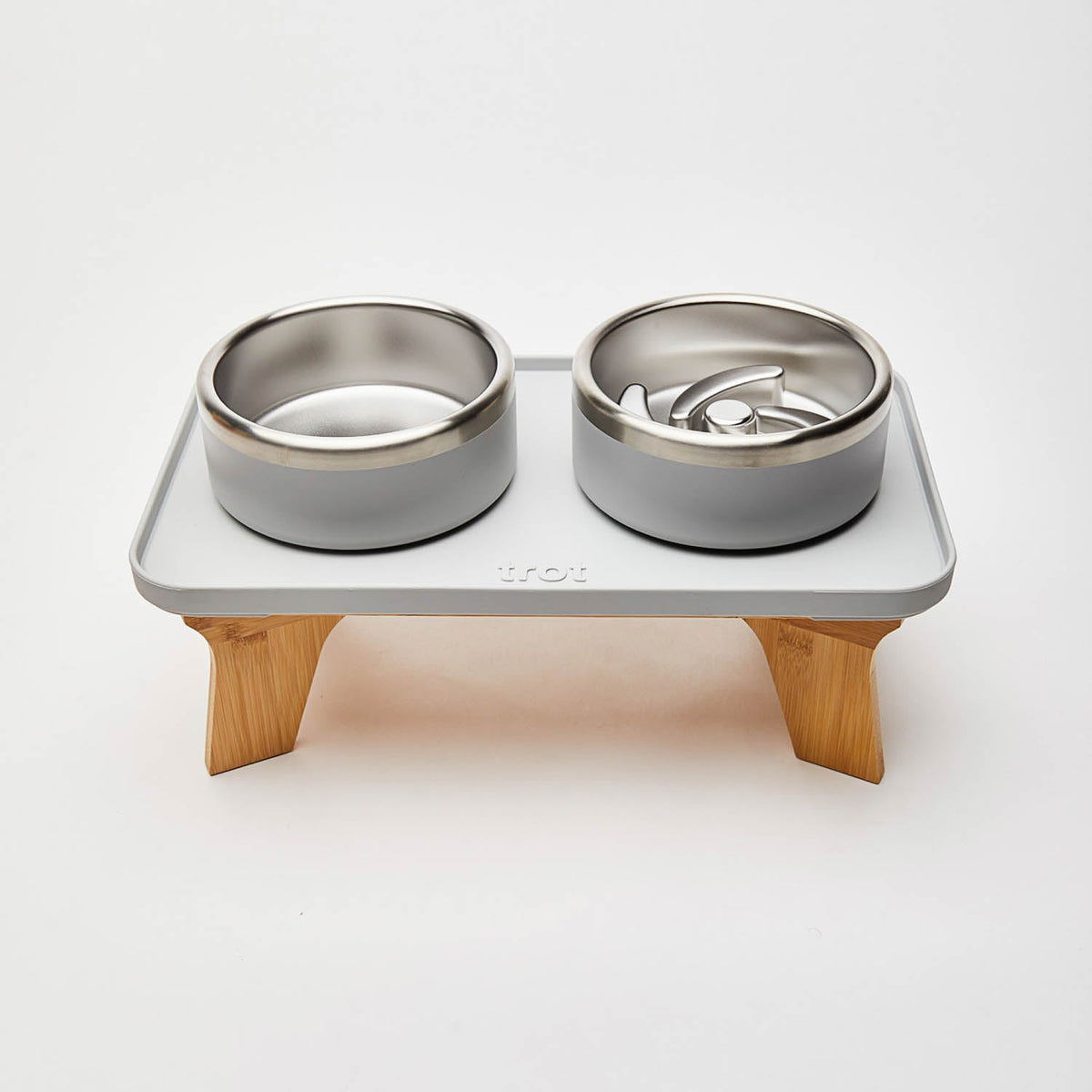 Elevated Pet Slow Feeder and Bowl Set Slate (Light Gray) / Small (1-2 Cups) / 6 inches