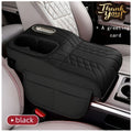 Center Console Tray Organizer with Cup Holder, Tissue Slot and Six Color Options in Black, Orange, Red, Brown or Beige