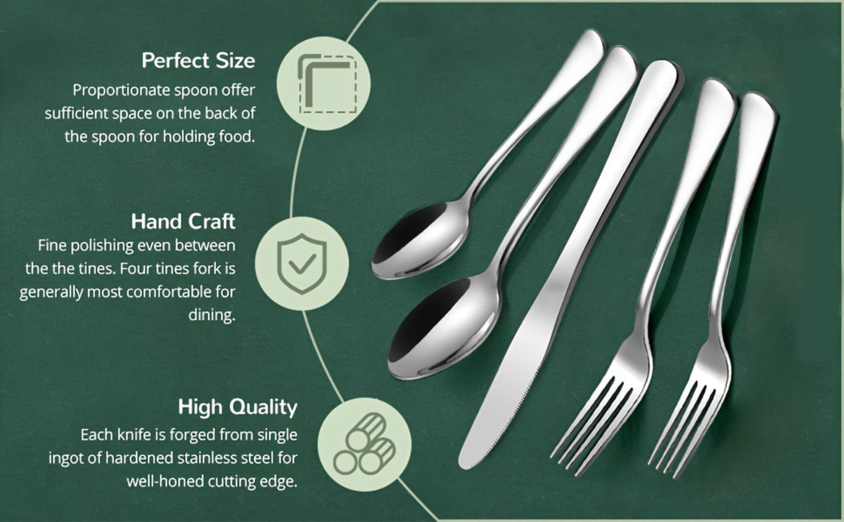 Large Flatware Set with 60-, 65- or 84-Piece Silver, Gold or Black Options and Chopstick Configurations