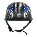 German Style Motorcycle Half Face Helmet – Novelty Skull & Carbon Fiber Design, UV Glossy Finish, Removable Washable Padding