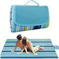 Striped Picnic Blanket with Integrated Carry Handle and 57 x 70.87 or 31.5 x 57.1-Inch Size Options
