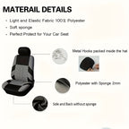 Car Seat Covers 5-Seat Tire-Track Full-Enclosure Design in Breathable Polyester and Eighteen Colors
