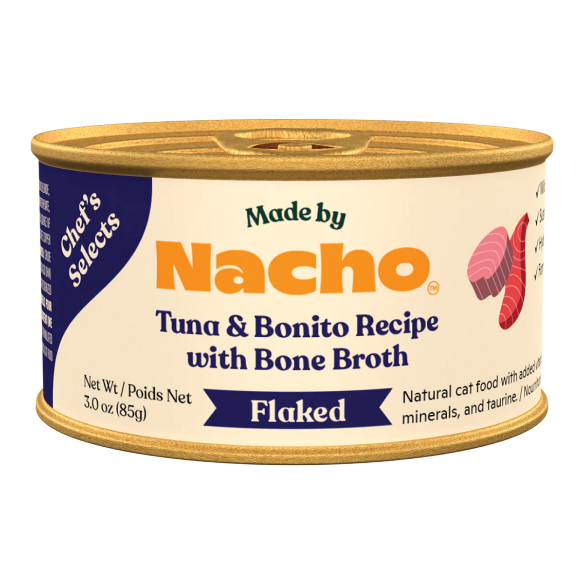 Flaked Tuna and Bonito Wet Cat Food, 12 pack