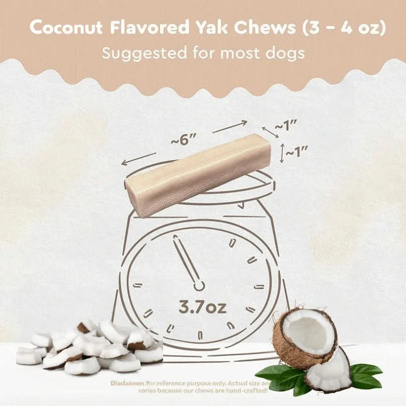 Coconut Yak Cheese Dog Chews, 3-chews / Large (>25 lbs)