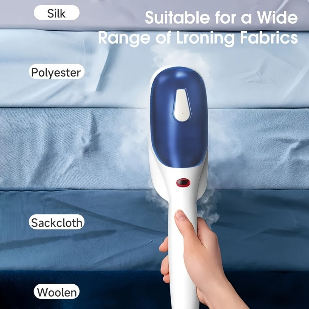Green Handheld Garment Steamer and Dry Iron with Heated Face, Removable Brush and Filling Cup