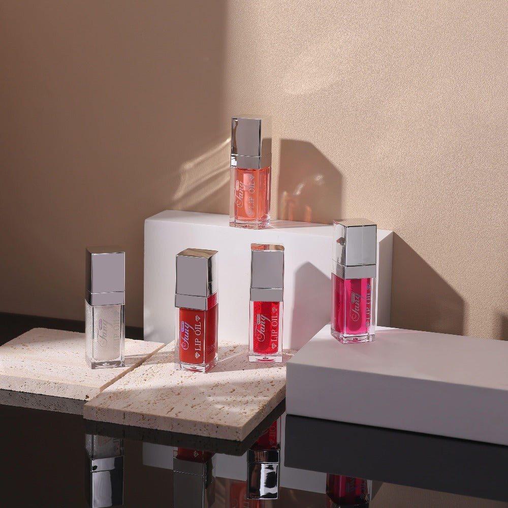 Plumping Lip Gloss Oil Set 3pcs 6pcs Transparent Glow Lip Plumper – High-Shine Glossy Finish in Berry Coral Pink Red