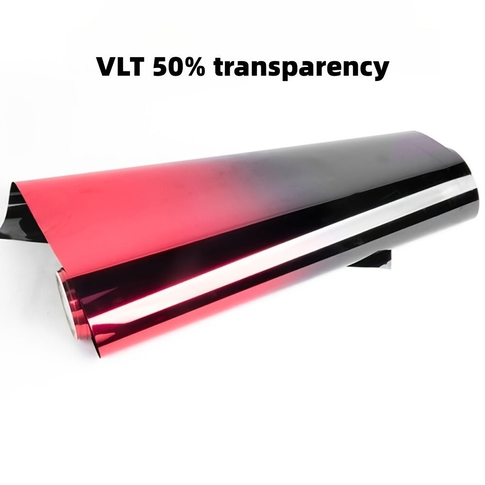 Gradient Window Tint Film 19.7 x 118 Inch – Two-Color Heat Resistant VLT Car Window Film | PET Material | Red, Gold, Green