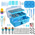 386 Pcs Cake Decorating Baking Set with Piping Nozzles & Frosting Tips, Complete Beginner Baking Tool Kit with Floral Nozzles