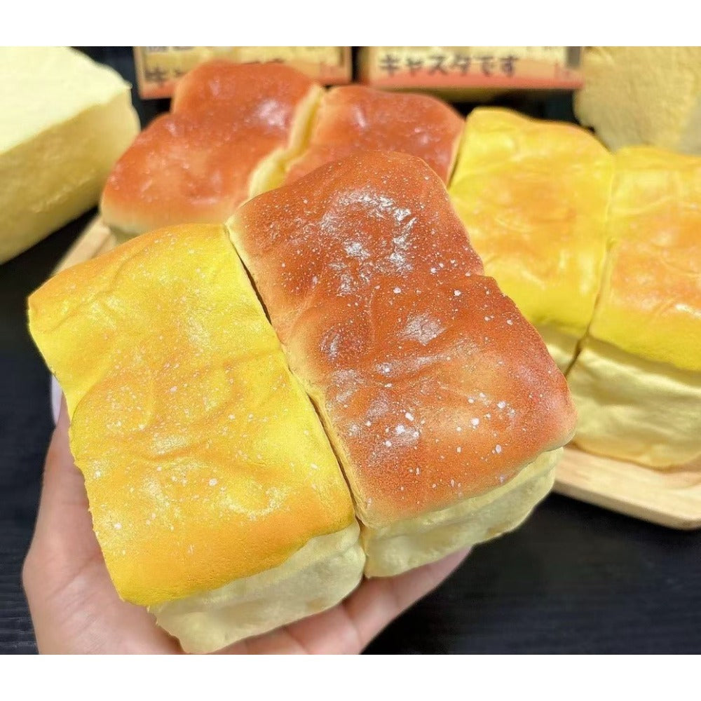 Slow Rise Bread Squishy Toy 2-Pack, Squeeze Fidget Sensory Toys for Anxiety & Stress, TPU Foam, Mixed Color Light & Dark