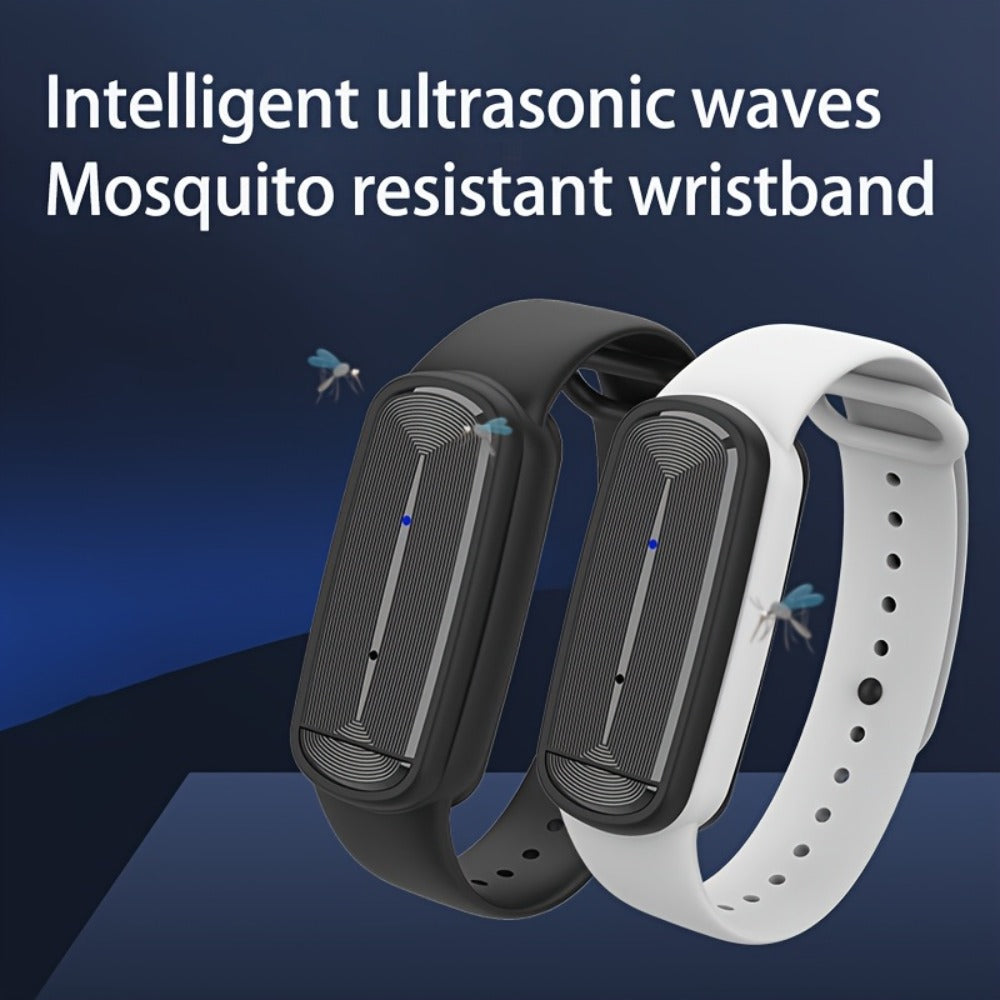 Ultrasonic Mosquito Bracelet 3-Pack, USB Rechargeable Intelligent Bug Wristband for Camping, Outdoor