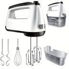 Electric Hand Mixer 6-Speed with Turbo, 5 Stainless Steel Attachments, Snap-On Storage Case, Handheld Mixer for Whipping