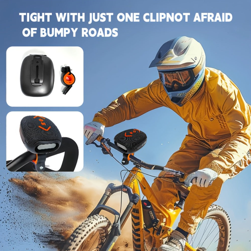 Bluetooth Bike Speaker, IPX5 Handlebar Speaker with Battery, FM, TF, AUX, TWS & Hands-Free Calls