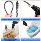 Drain Snake Pipe Unclogger 59 Inch Flexible Hair Clog Remover Tool for Sink, Toilet & Bathroom Drain