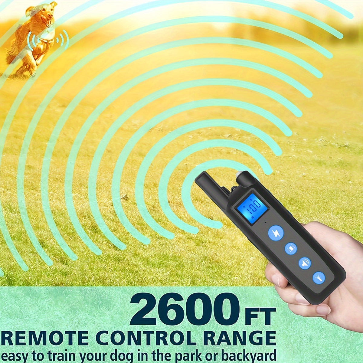 Remote Dog Training Collar 2600ft Rechargeable – Vibration & Sound Modes Adjustable Nylon Strap USB Charging for Small to Large Dogs 1
