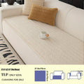 Sofa Cover Bohemian Short-Plush Quilted Panels for Armrest, Backrest and 2 to Large 4-Seater Sofas