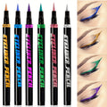 Colored Eyeliner Pencil Set with Six Shades in Blue, Purple, Green, Pink, Black and Gold-Tone Looks
