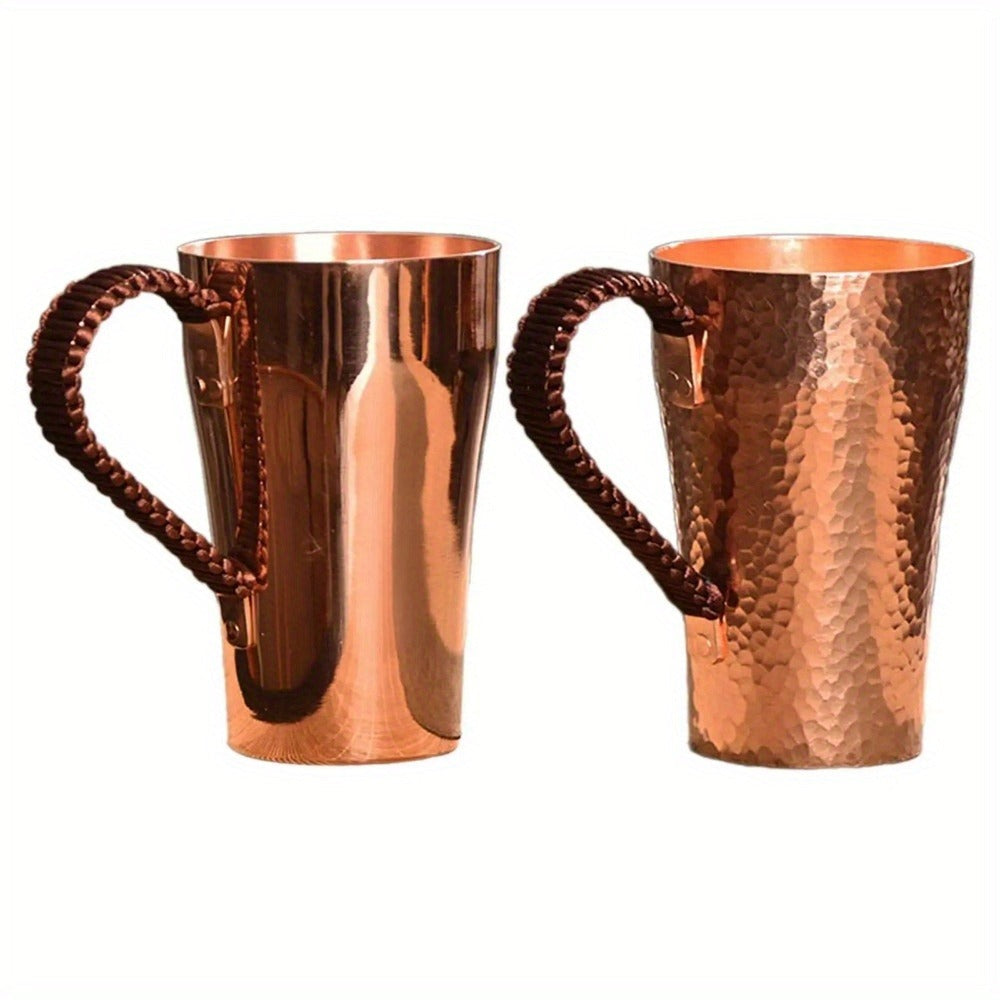 Handcrafted Copper Mug with Hammer Pattern – Pure Copper Coffee Mug, Tea Cup & Water Vessel – Artisan Copper Drinking Cup for Moscow Mule