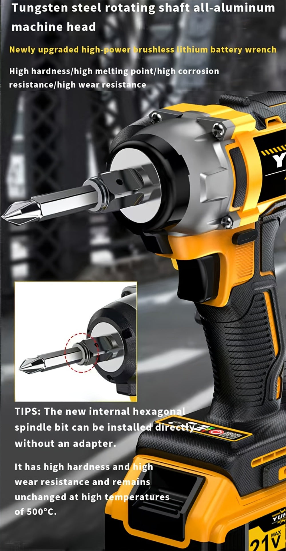 Impact Drill Set 21V Cordless with Drill Bit Accessories, Toolbox & Charger, Wireless Impact Wrench Drill