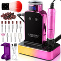 Electric Nail Drill 45000 RPM Cordless Kit with Charging Base, Display and Four Color Options