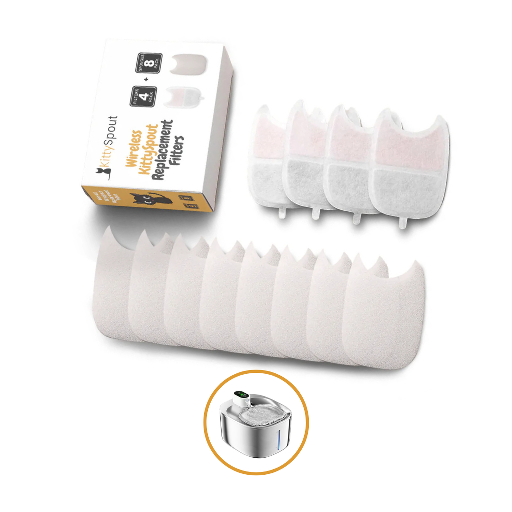 Wireless Cat Water Fountain Replacement Filters, 4x Filter Sets