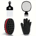 Hair Accessories Four-Piece Curling Sponge Kit with Styling Glove, Metal Pick and Twist Comb