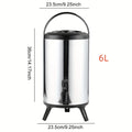 6L Insulated Beverage Dispenser with Spigot, Carry Handle, Twist Lid and Foldable Three-Leg Stand