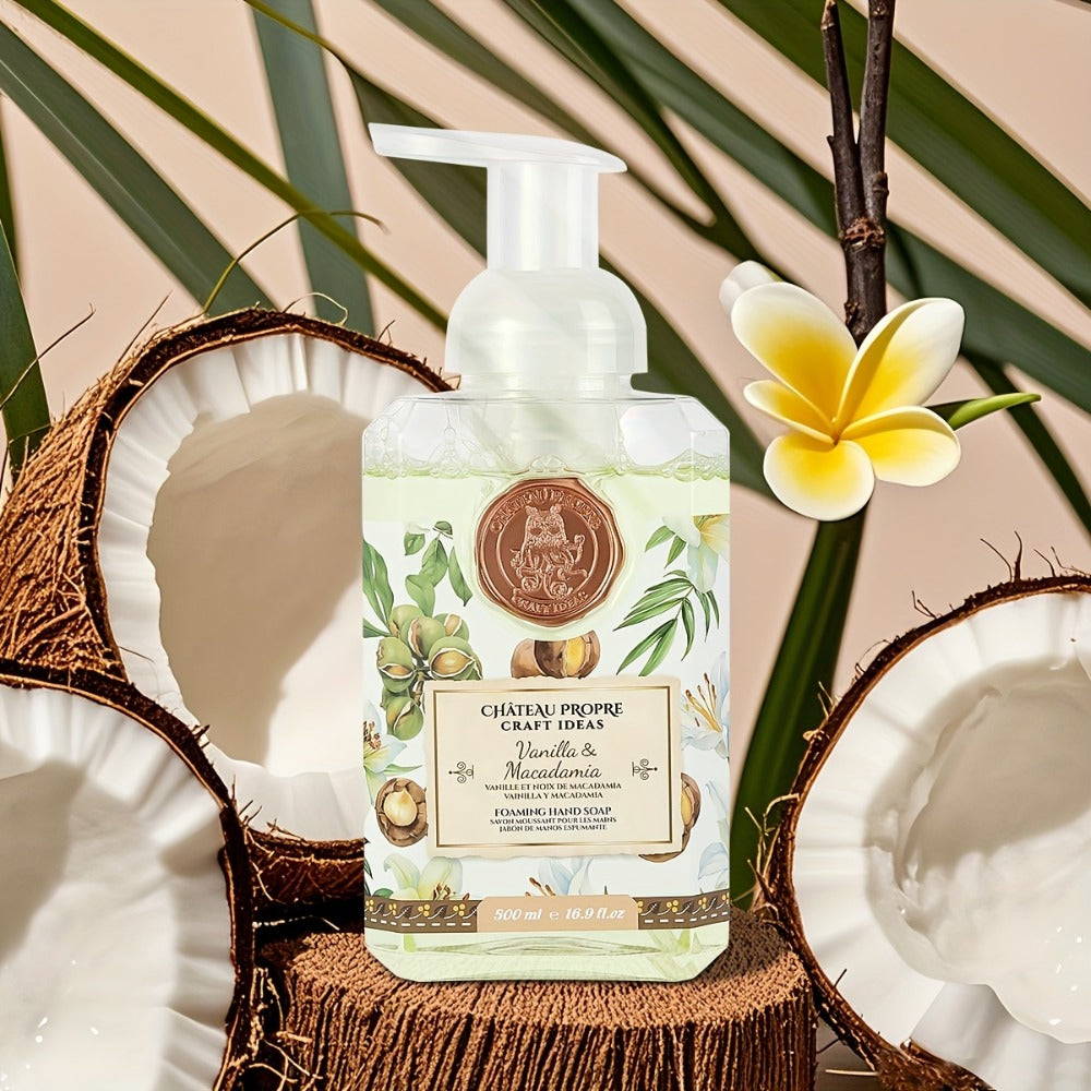 Moisturizing Foaming Hand Soap 500ml with Coconut Oil – Cruelty-Free Foam Soap for Bathroom & Kitchen | 8 Fresh Scents: Vanilla, Citrus