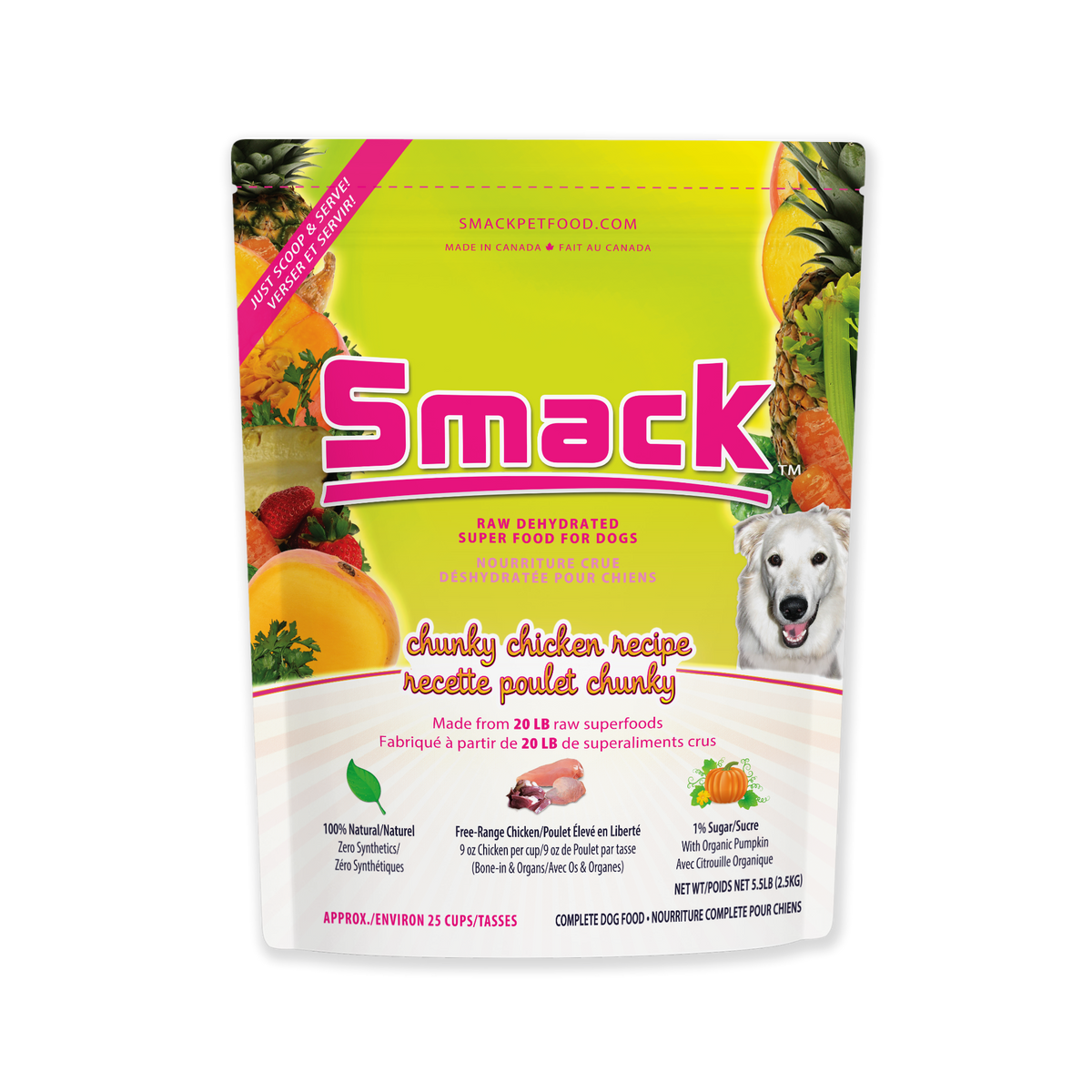 Whole-Food Chunky Chicken Dog Food 5.5 lb/2.5 kg (25 cups)