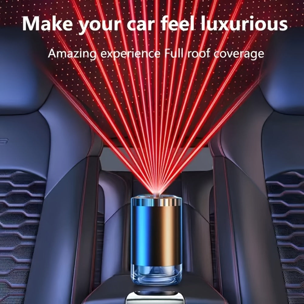 Starry Sky Car Aroma Diffuser with Ambient Light & Humidifier, USB Smart Air Freshener, 50ml Essential Oil Included