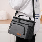 Insulated Lunch Bag with Adjustable Shoulder Strap – Leakproof Reusable Cooler Bag for Men Women Portable Fresh Keeper | Black Grey Blue |